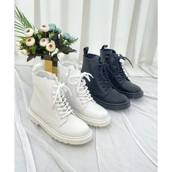 [셀러허브제화] [슈썸] RJ-m1027-1 여성 레더 워커 가을 캐주얼 부츠