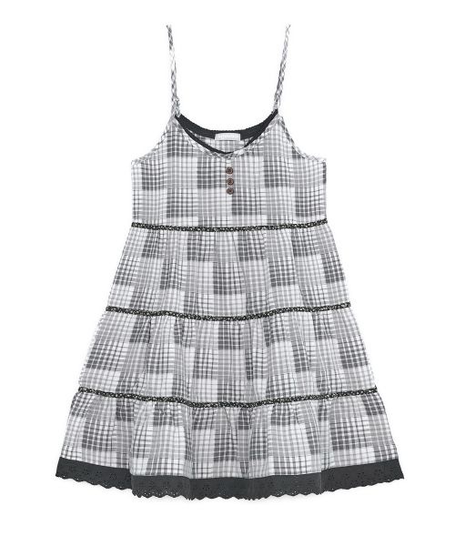 HUG YOUR SKIN 허그유어스킨 HUG YOUR SKIN 민소매 나시티 티어드 모리 슬리브리스 (그레이)