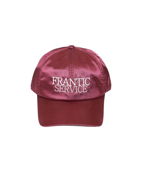 FRANTICSERVICE FRANTICSERVICE 프랜틱 자수 새틴 볼캡 - 버건디