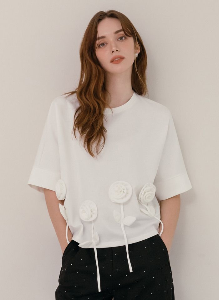 막스까르띠지오 막스까르띠지오 모노 플라워 가든 반팔 티셔츠 431634