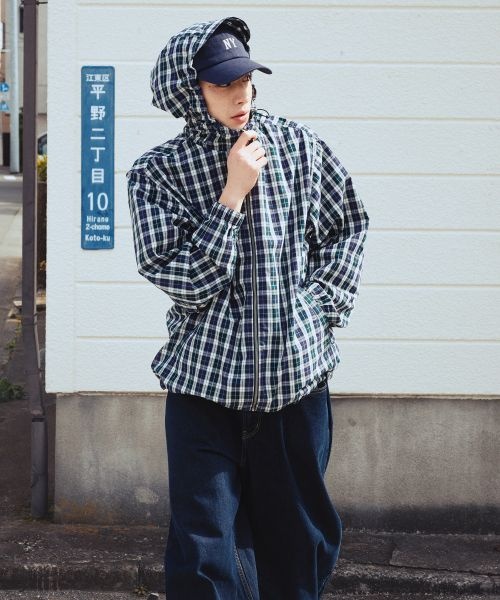 SPAO SPAO 체크 후드 윈드브레이커 SPJJG23CY2