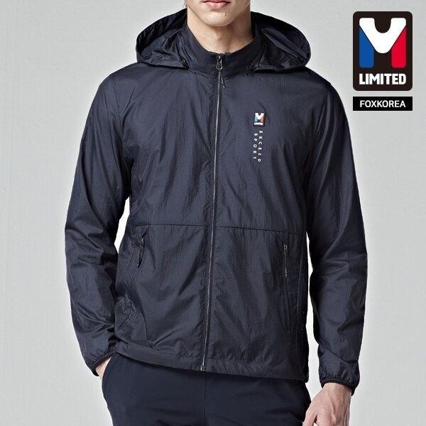 엠리밋 남성 논스판 바람막이 네이비 - LGTSJ21162