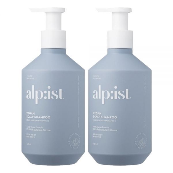 알피스트 알피스트 비건 샴푸, 베이비파우더, 730ml, 2개