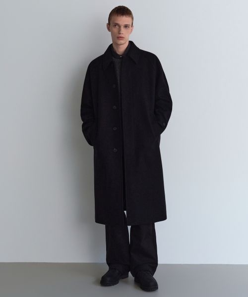 MUSINSA STANDARD 무신사스탠다드 MUSINSA STANDARD FORTEX 펠트 오버사이즈 발마칸 코트 [블랙] MMECT9D01-BK 150937