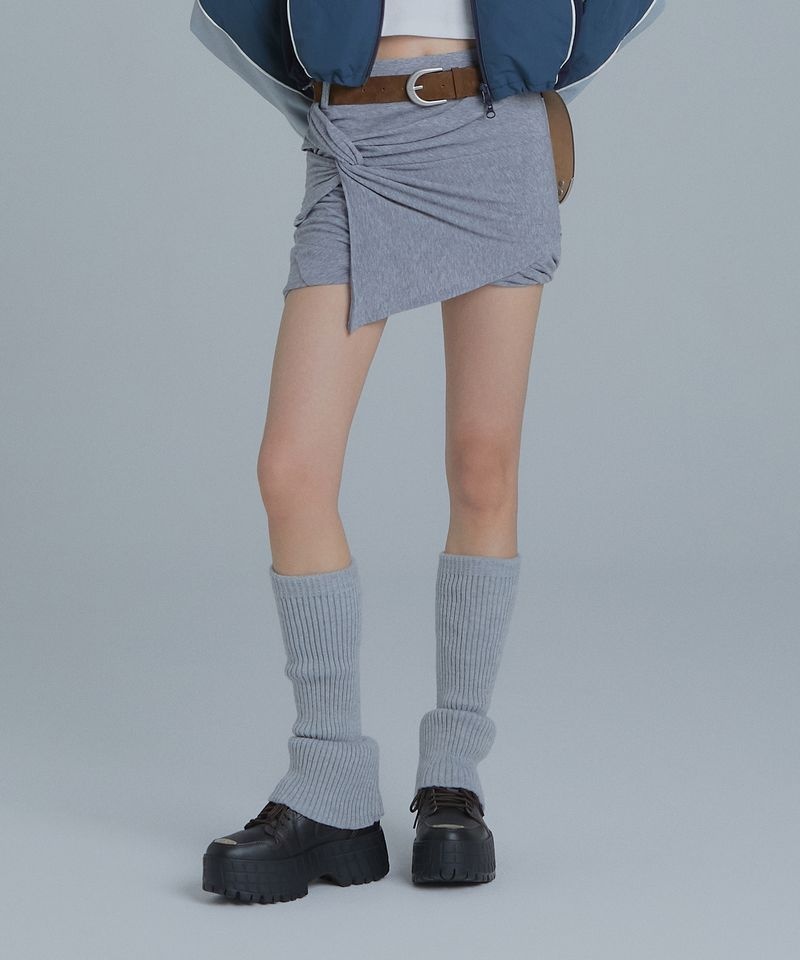 FRANTICSERVICE FRANTICSERVICE 셔링 저지 미니스커트 그레이 FBFSS0SK01GY 3151340
