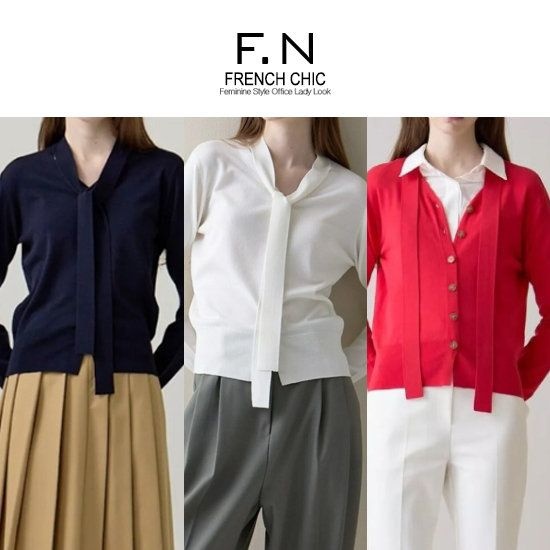 Ef.n 간절기룩 [에프엔] F.N V넥 타이 가디건 S251