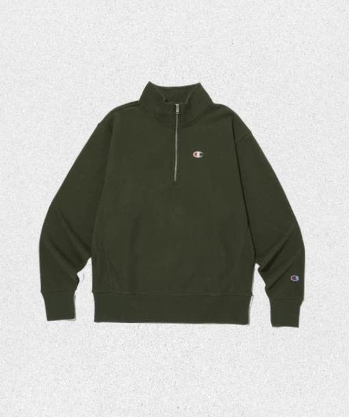 CHAMPION <매장정품> 챔피온 CHAMPION 리버스위브 하프 집업 스웨트셔츠 Normal Khaki CKTS3F308K2 1437934