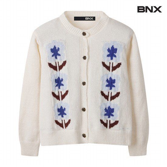 BNX 하객룩 [BNX] 자수 버튼 니트 가디건 (BW3CD002L0)