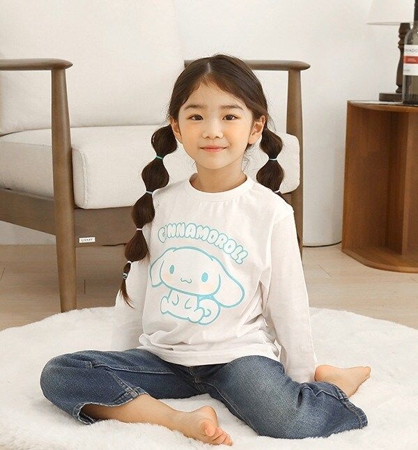 [산리오캐릭터 한정특가]시나모롤 여아 소프트 긴팔티 2매0D34W60424