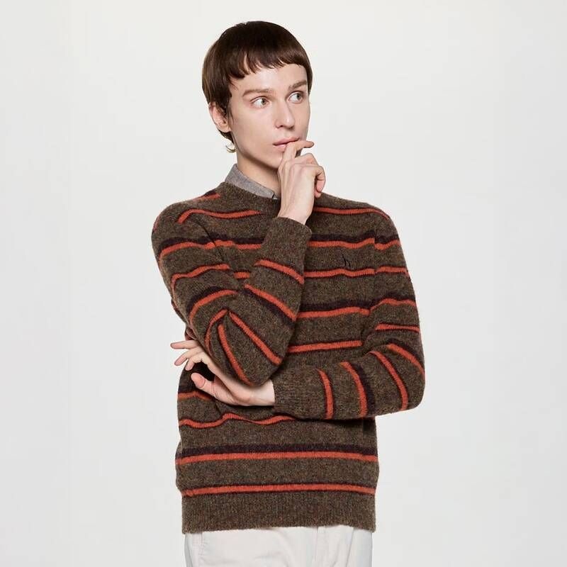 헤지스 <매장정품> HAZZYS 헤지스 남성 스트라이프 울 긴팔니트 HZSW5D404O2 1374618