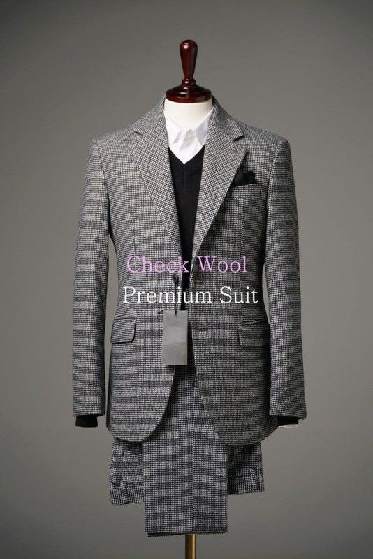 UnKnown 브리치 녹트 / 남자정장 가을자켓 울자켓 클래식 체크 울 수트 셋업1115919