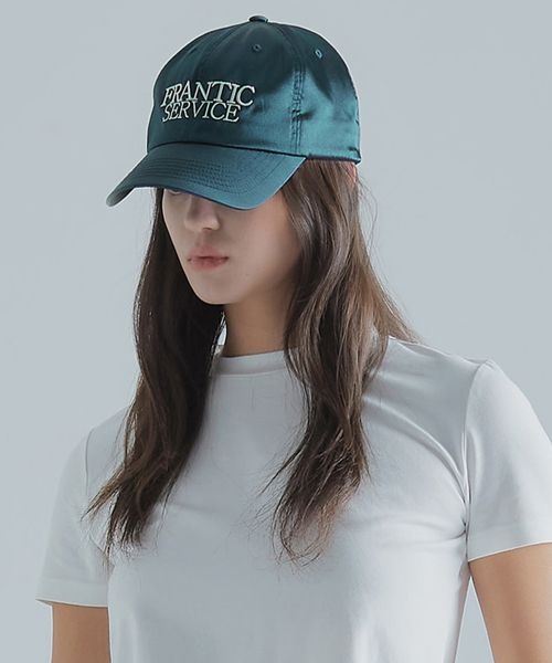 FRANTICSERVICE FRANTICSERVICE 프랜틱 자수 새틴 볼캡 - 그린