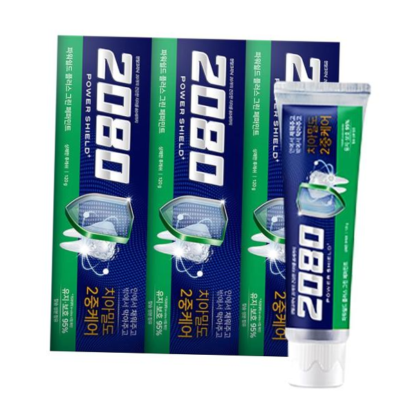 애경 치약도매 2080 파워쉴드 플러스 그린 페퍼민트 치약 140g 3P