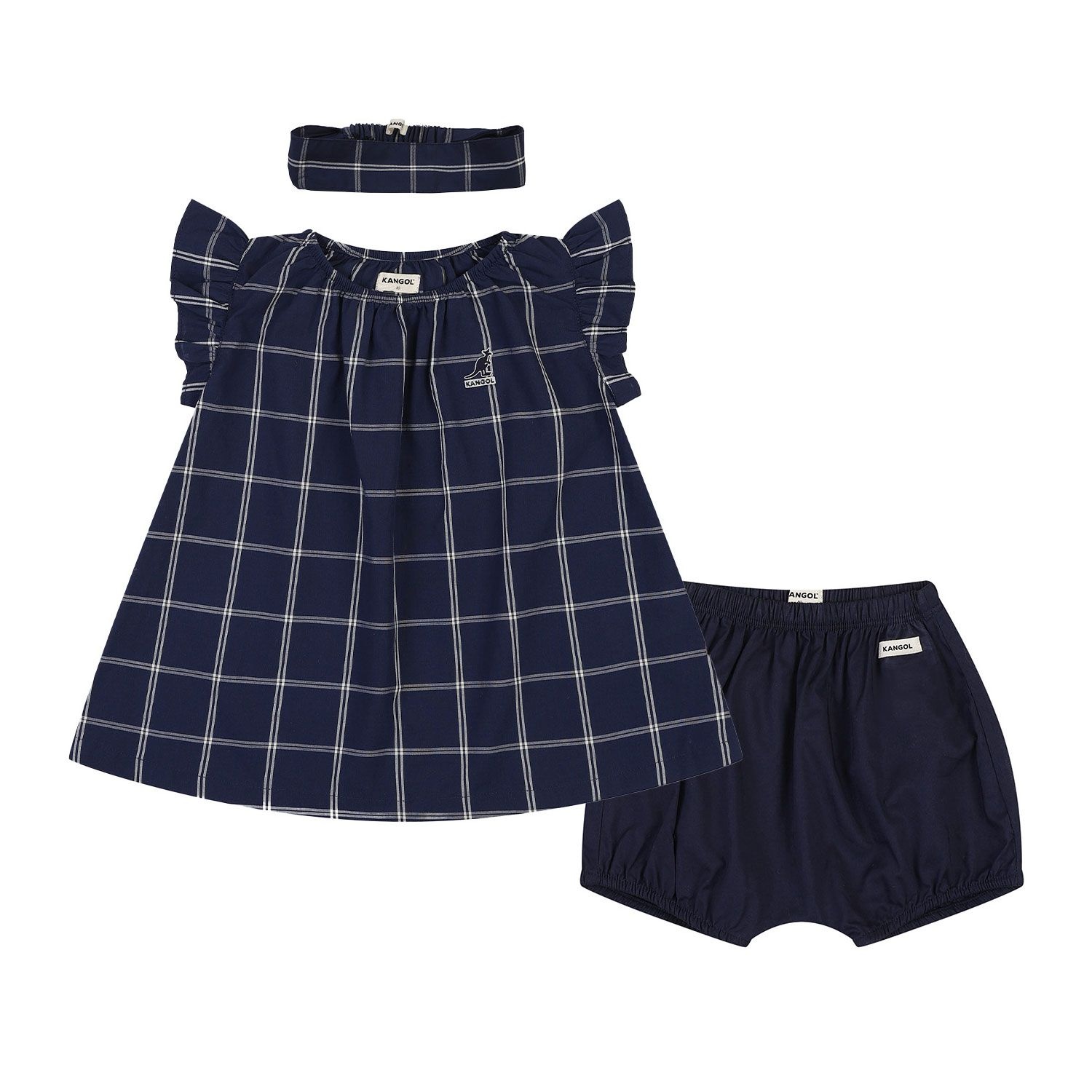 [롯데백화점] 캉골 키즈 [베이비] 체크 원피스 & 헤어밴드 & 블루머 세트 SB 2D15 네이비 (BSBCOP2D150NV) LE1221289384