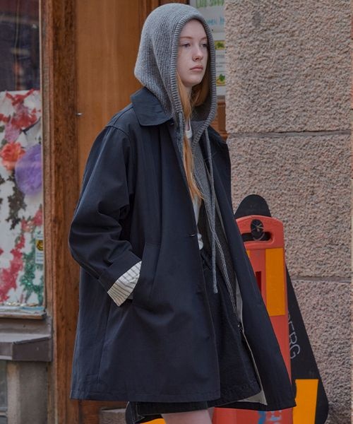 KNOWNBETTER KNOWNBETTER 코트 Rollup cotton half coat 네이비