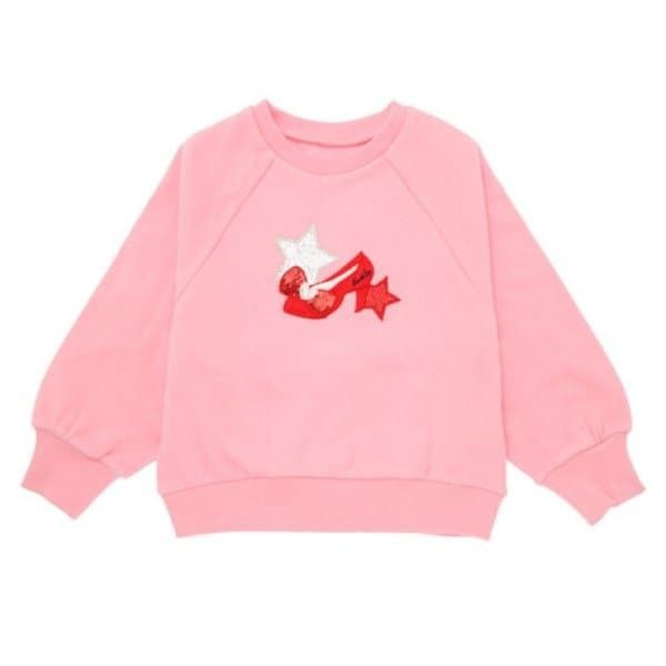 프랜치캣 [백화점 정품] 프랜치캣 귀여운 키즈티셔츠 핑크별 구두자수맨투맨 Q36DBT080P1