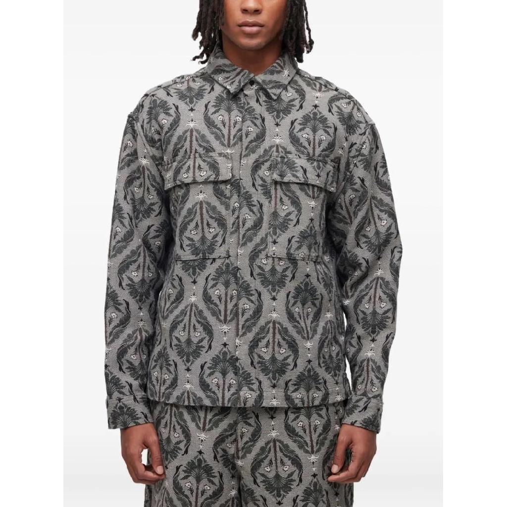 오스클랜 오스클랜 자카드 플로럴 패턴 셔츠 재킷 75213 TP441901610