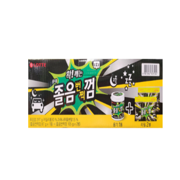 롯데 롯데리아 롯데 졸음번쩍껌(용기+리필2) 297g