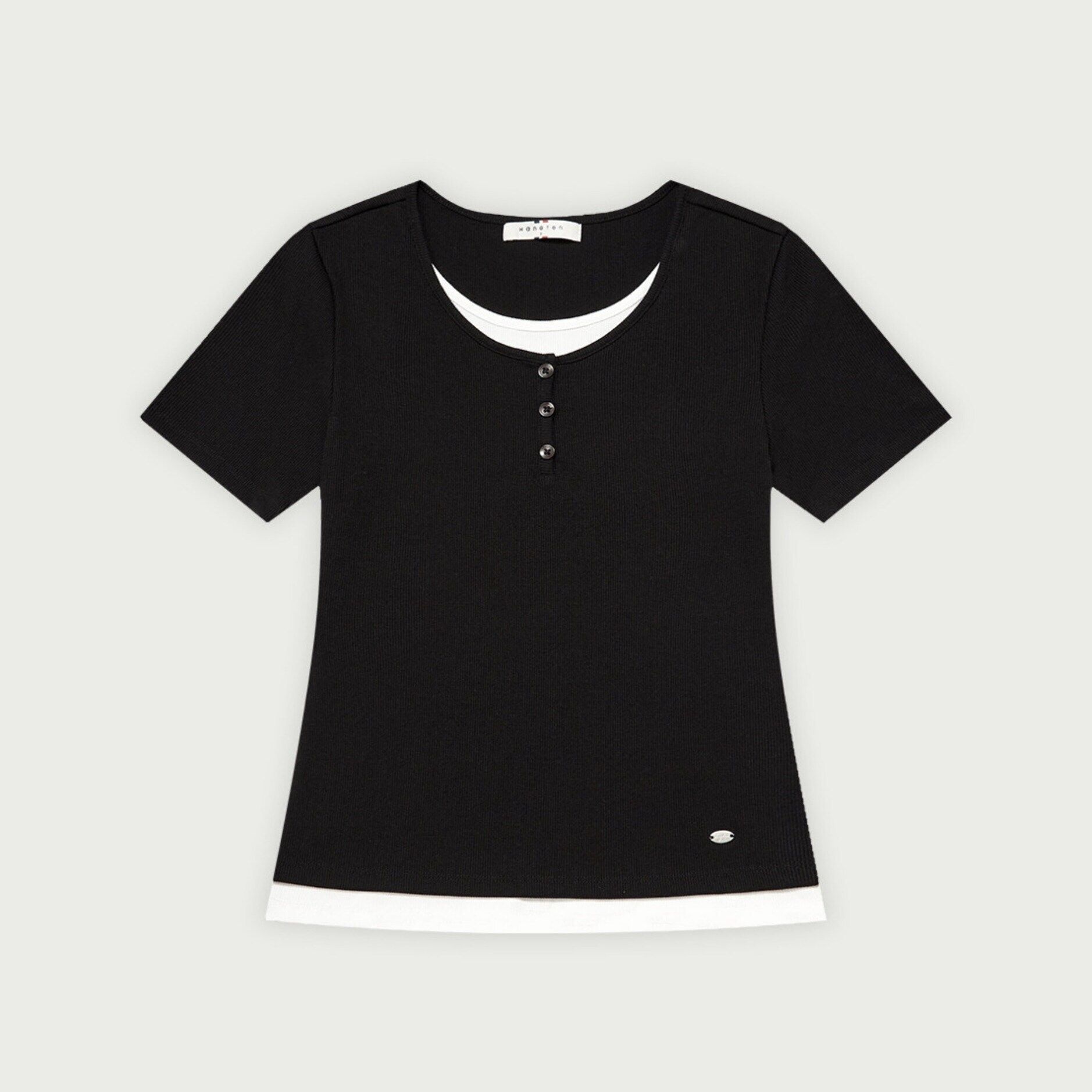 [행텐] 여성 웨일 헨리넥 레이어드 티셔츠100(10520-131-431-02)