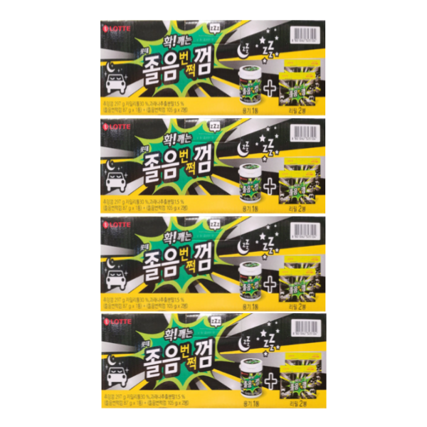 롯데 롯데리아 롯데 졸음번쩍껌(용기+리필2) 297g x 4개