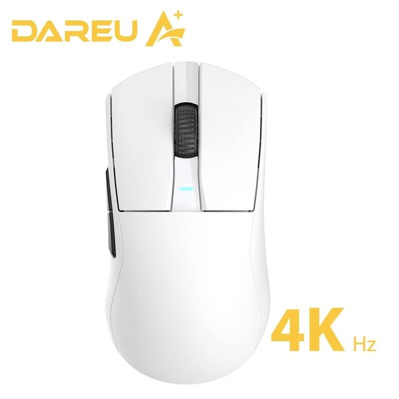 [해외] 무선 무소음 게이밍 버티컬 마우스 DAREU 트라이 모드 경량 PBT PC 노트북용 광학 센서 26000 DPI RGB 4Khz 55g PAW3395