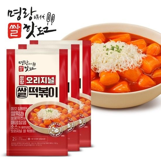 명랑시대외식청년창업협동조합 명랑핫도그 명랑 오리지널 쌀 떡볶이 450g 3팩