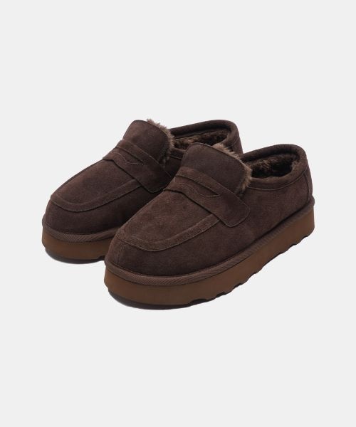 엣지있는 키높이,독일군 스니커즈,첼시 구두 식스핏 6FT (5CM 키높이) WINTERFELL - SLIP LOAFER CHOCO BROWN 어그 로퍼 설 선