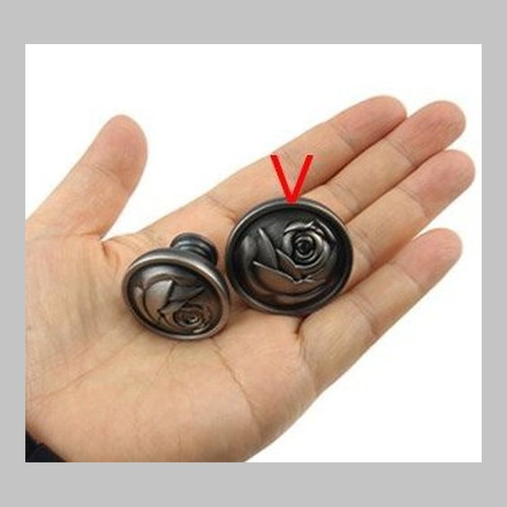 한스밀 장미 DT339 1구 가구손잡이 대형 35MM 은착 서랍교체 가구리모델링