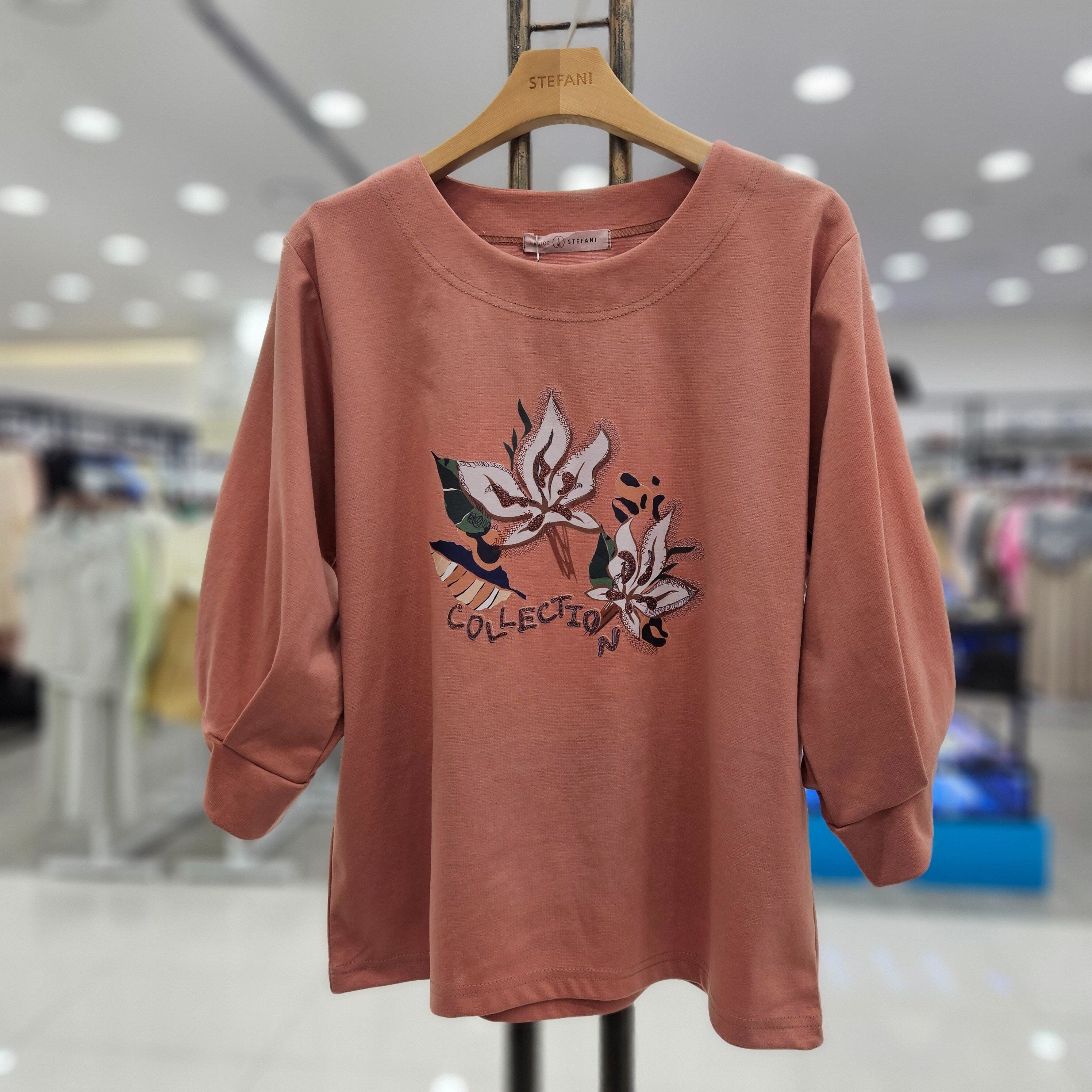 소매 꼬임 티(플라워)/A25TS5308