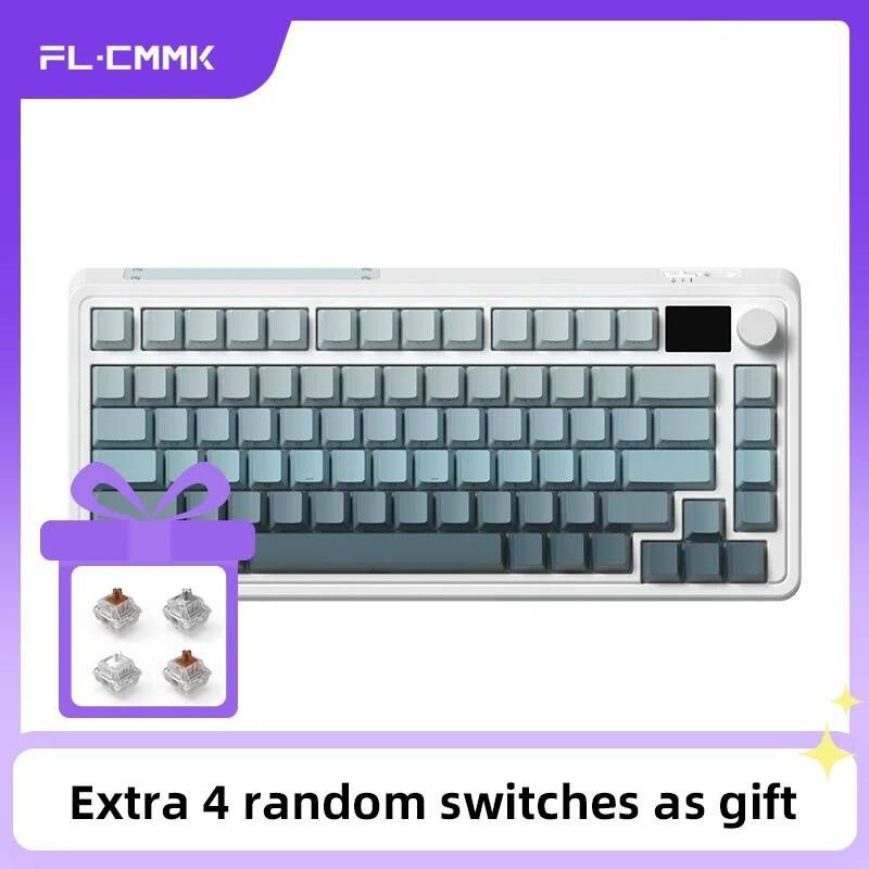[해외] 무선 기계식 블루투스 키보드 FL · ESPORTS 핫 스왑 RGB 2.4G 유선 CMK75 82 키 마이크로소프트 윈도우 시스템용