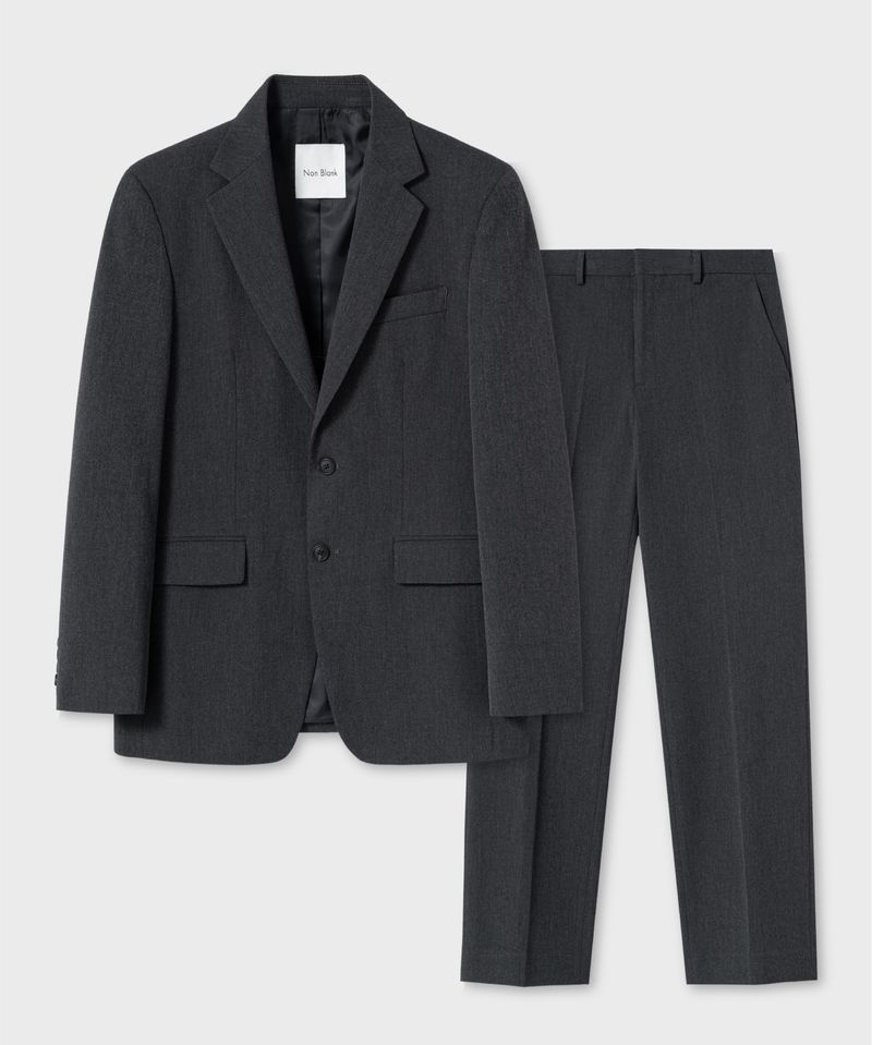 넌블랭크 NONBLANK [SET UP] 세미 오버사이즈 핏 셋업 수트_CHARCOAL GREY NEBS04201740 NEPS04301740 3037393