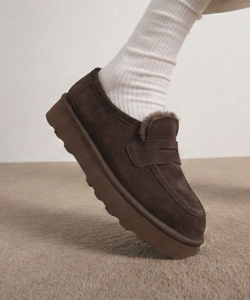 6FT 식스핏 6FT 5CM 키높이 WINTERFELL - SLIP LOAFER CHOCO BROWN 어그 로퍼 201688