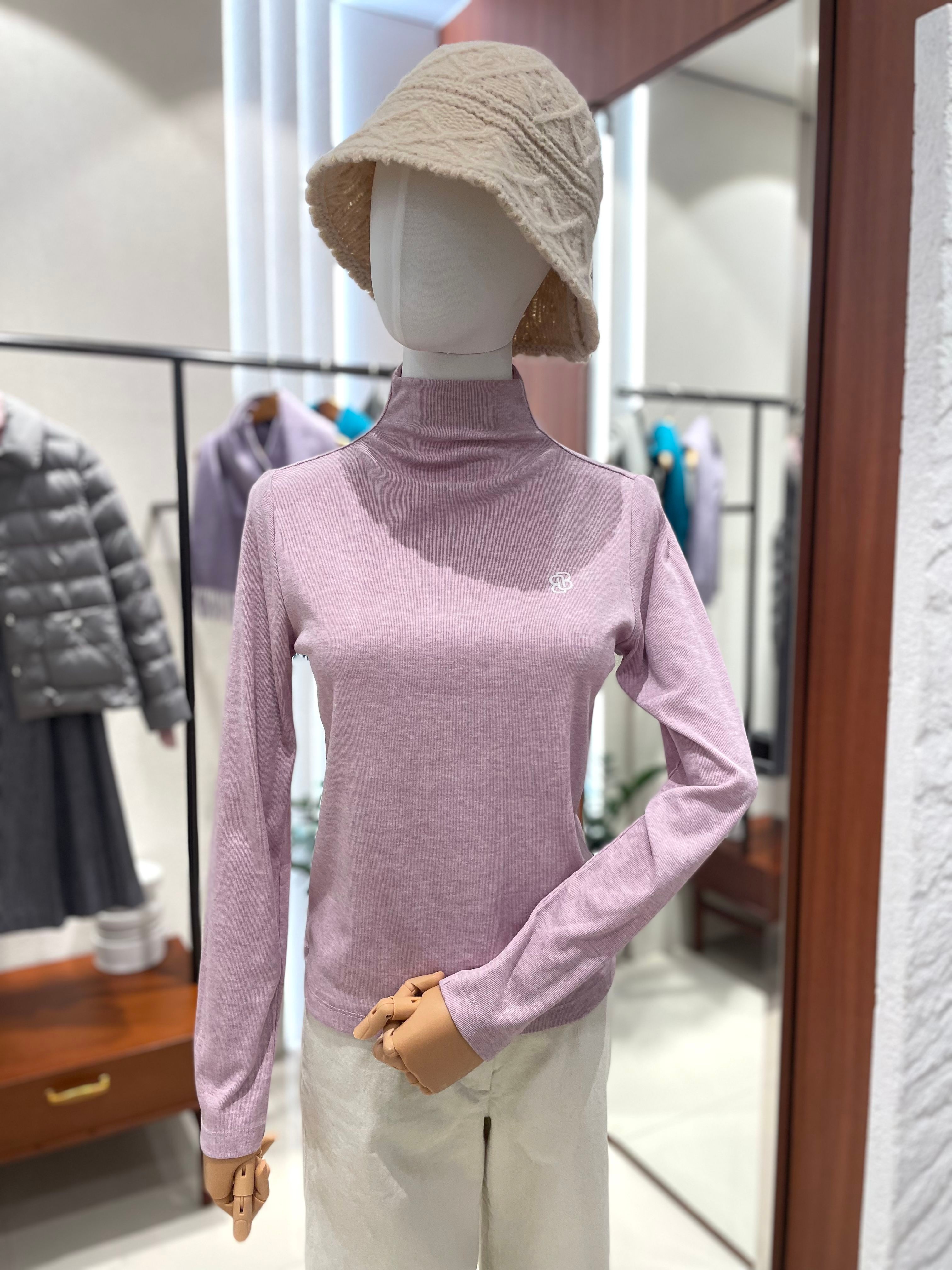 한정수량 [ BG] 더블 로고 하이넥 티셔츠 B6A1X403-84 아울렛