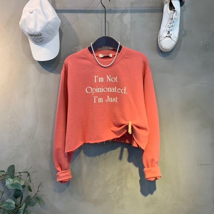 씨샵인더룸 봄신상 무료배송 저스 레터링 프린팅 컷팅 크롭 맨투맨 티셔츠 3color 3526494