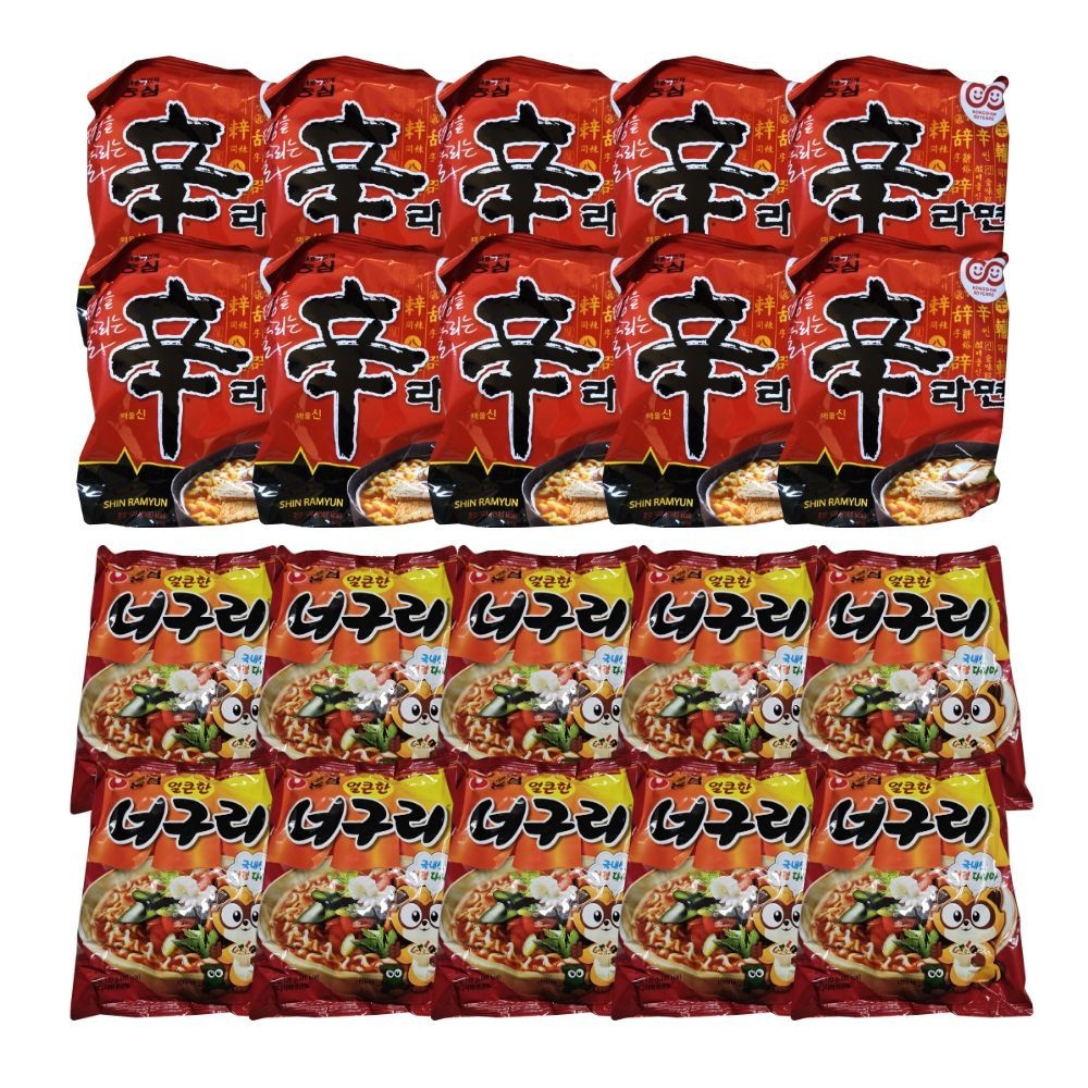 농심 신라면 10개 + 너구리 10개 (총 20봉)