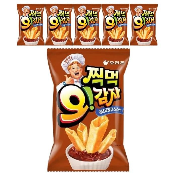 오리온제과 찍먹 오감자 양념바베큐소스맛 136g 6개