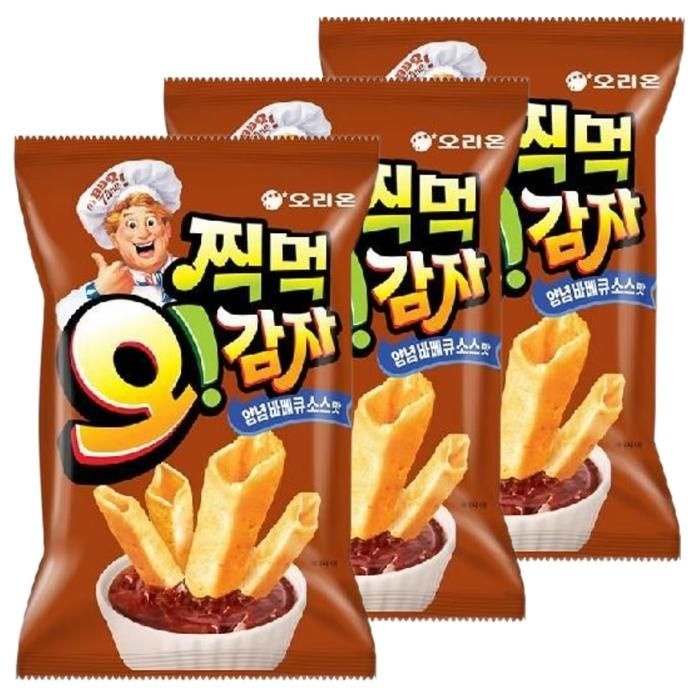 오리온제과 찍먹 오감자 양념바베큐소스맛 136g 3개