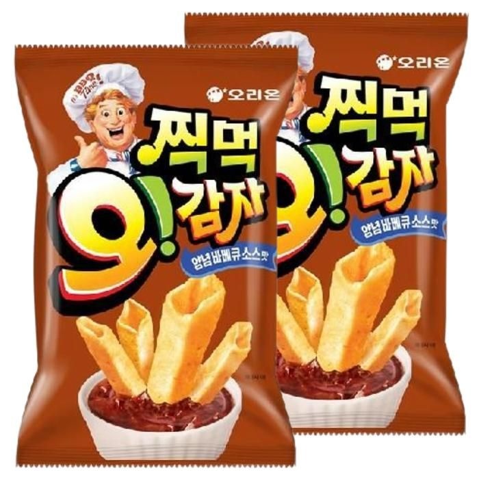 오리온제과 찍먹 오감자 양념바베큐소스맛 136g 2개