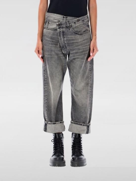 [해외] 알썰틴 26SS 알13 KELLY 캘리 크로스오버 데님 팬츠 R13W2048549A 134 Black