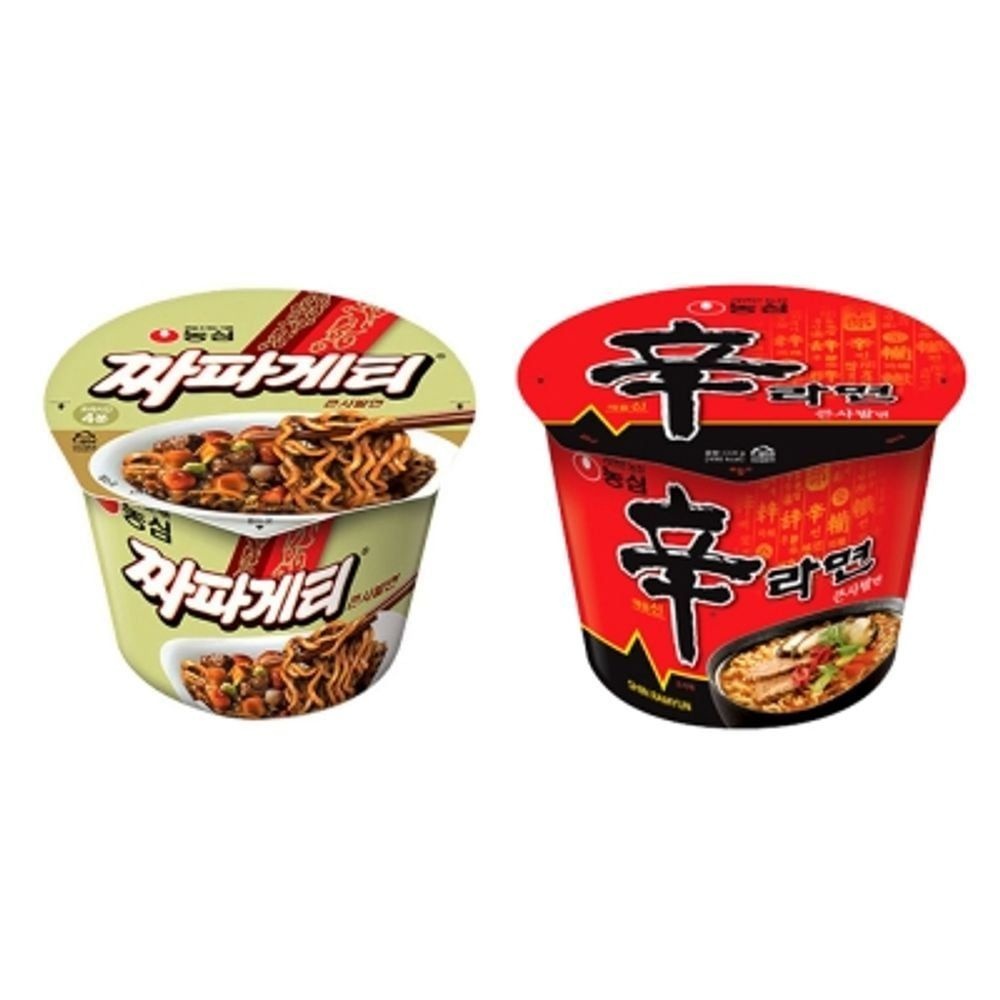 농심 짜파게티 큰사발x6컵+신라면 큰x6