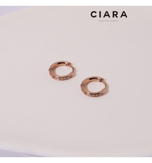 CIARA 써지컬스틸 Cagliari 링셰입 샤이닝 원터치 귀걸이