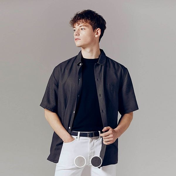 (주)지오다노 컨셉원 텐셀 린넨 반팔 셔츠 10043507/043507