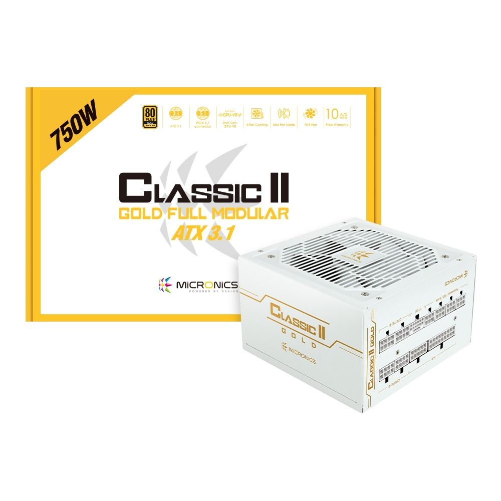 [오늘출발] 마이크로닉스 HIT 마이크로닉스 Classic II 750W 80PLUS골드 풀모듈러 ATX3.1 화이트 /파워서플라이/오늘출발/정품/안심포장