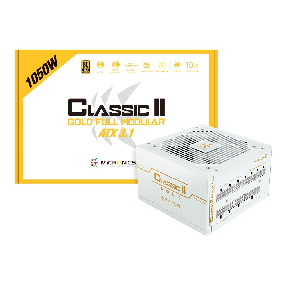 [오늘출발] 마이크로닉스 HIT 마이크로닉스 Classic II 1050W 80PLUS골드 풀모듈러 ATX3.1 화이트 /파워서플라이/오늘출발/정품/안심포장