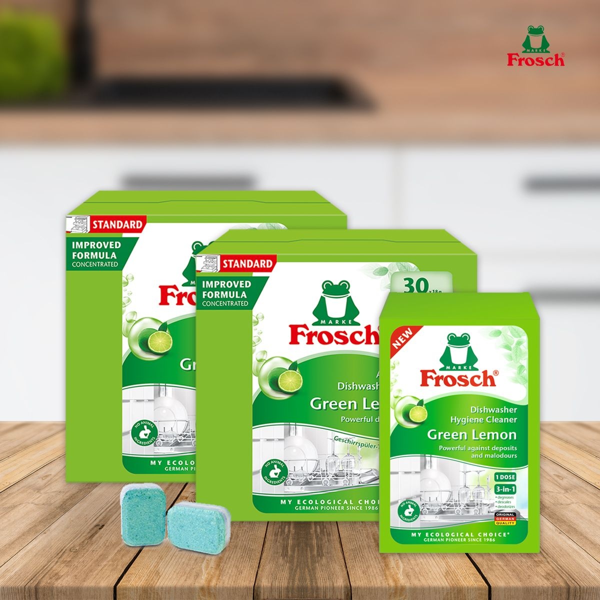 프로쉬식기세척기세제 그린레몬X2개+식기세척기클리너