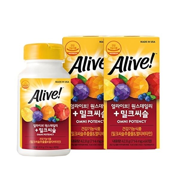 [네츄럴라이프얼라이브]얼라이브 원스데일리 밀크씨슬 60정