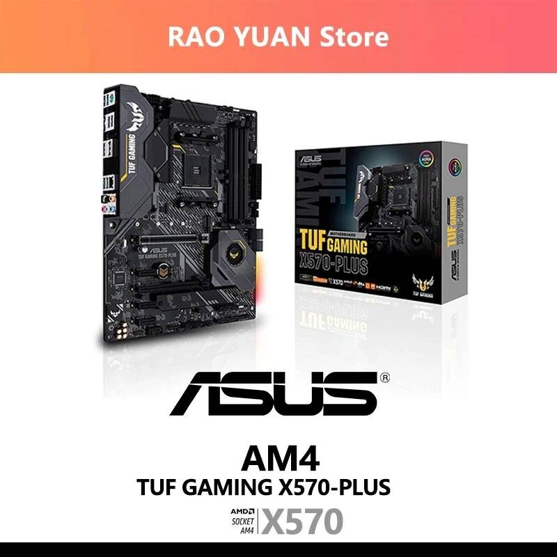 [해외] 마더보드 메인보드 ASUS TUF 게임 X570-Plus AM4 Zen 3 Ryzen 5000 및 3rd Gen ATX 마더 보드 지원 R3 R5 R7 R9 데스크탑 AMD CPU