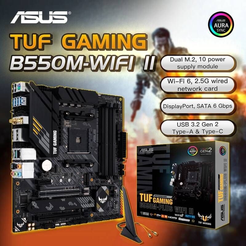 UnKnown 마더보드 메인보드 ASUS-정품 TUF 게이밍 B550M PLUS (WI-FI) II Micro-ATX RGB DDR4 4600 MHz 128G AM4 AMD 라이젠 CPU 지원