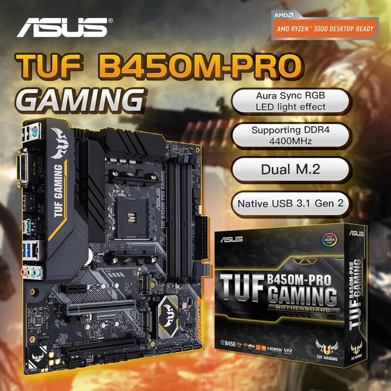 UnKnown [해외] 마더보드 메인보드 ASUS TUF B450M PRO GAMING 정품 새 마더 보드 게임 콘솔 128G AM4 DDR4 R3 R5 R7 R9 AMD CPU 프로세서 지원