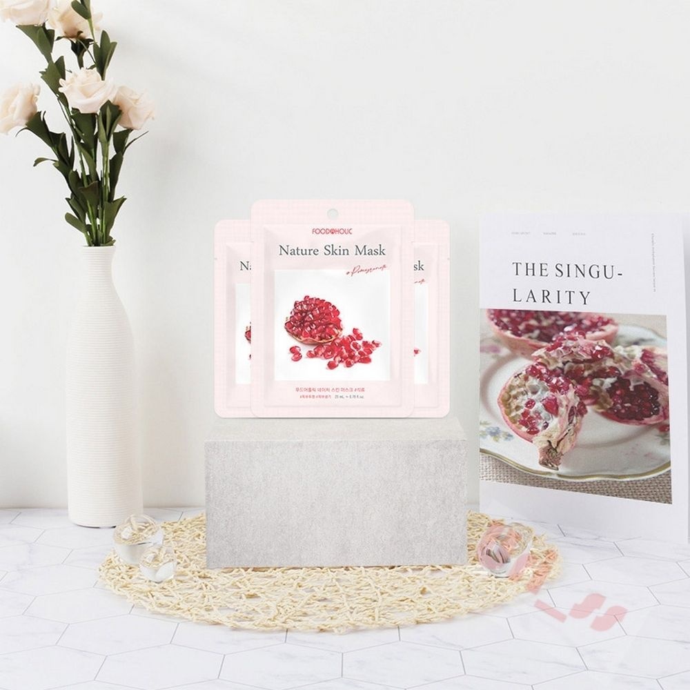 우리상회 푸드어홀릭 네이처 스킨 마스크팩 석류 10매 비부진정 비부투명